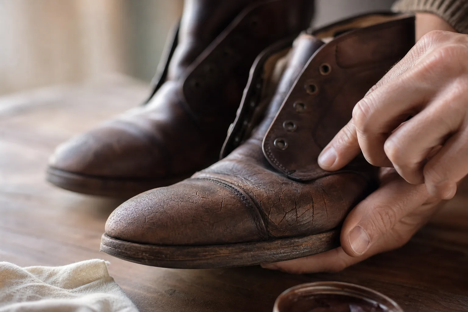 Pourquoi une chaussure en cuir craquelle avec le temps