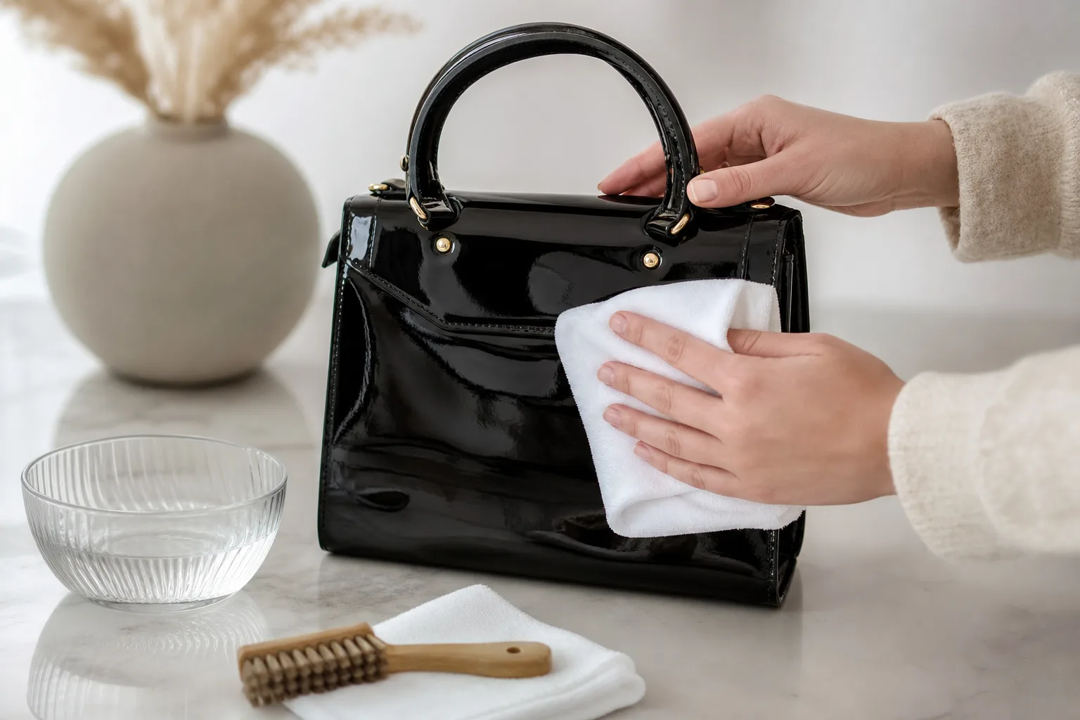 Comment bien nettoyer un sac en cuir verni ?