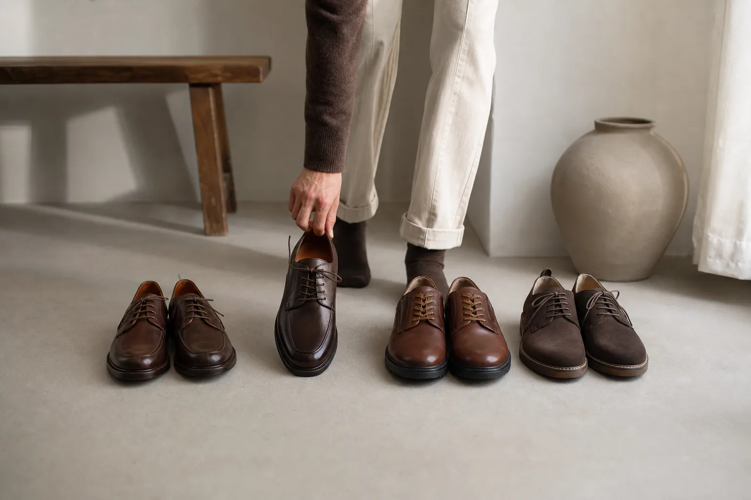 Comment choisir des chaussures à lacets marron pour un look minimaliste