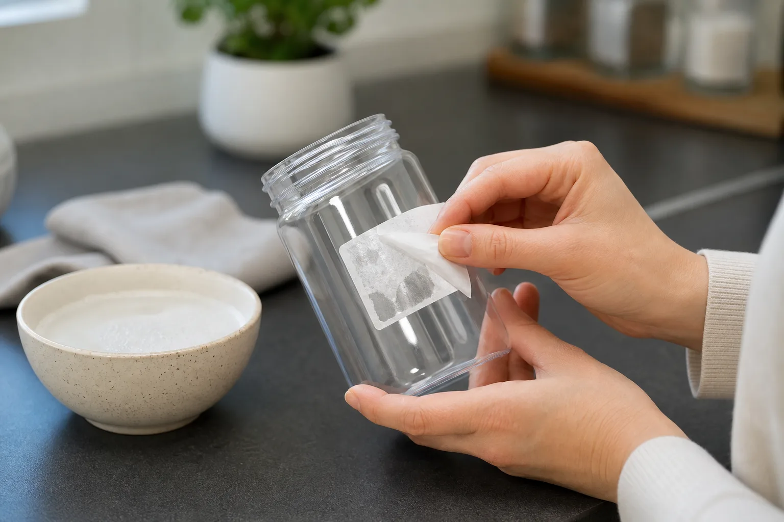 Comment enlever une étiquette sur du plastique ?