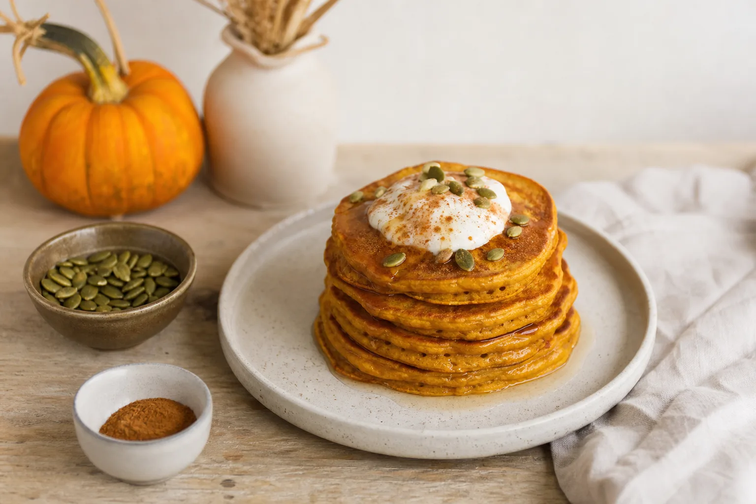 Comment réaliser des pancakes vegan moelleux au potiron épicé