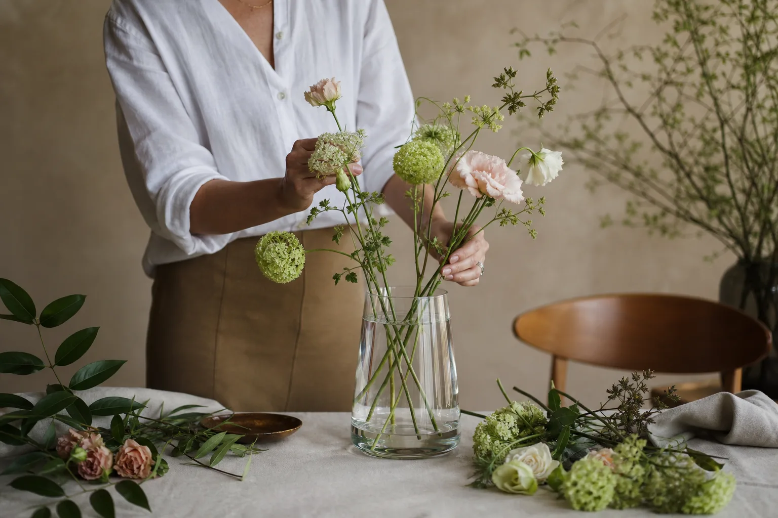 Comment réaliser un arrangement floral dans un vase ?