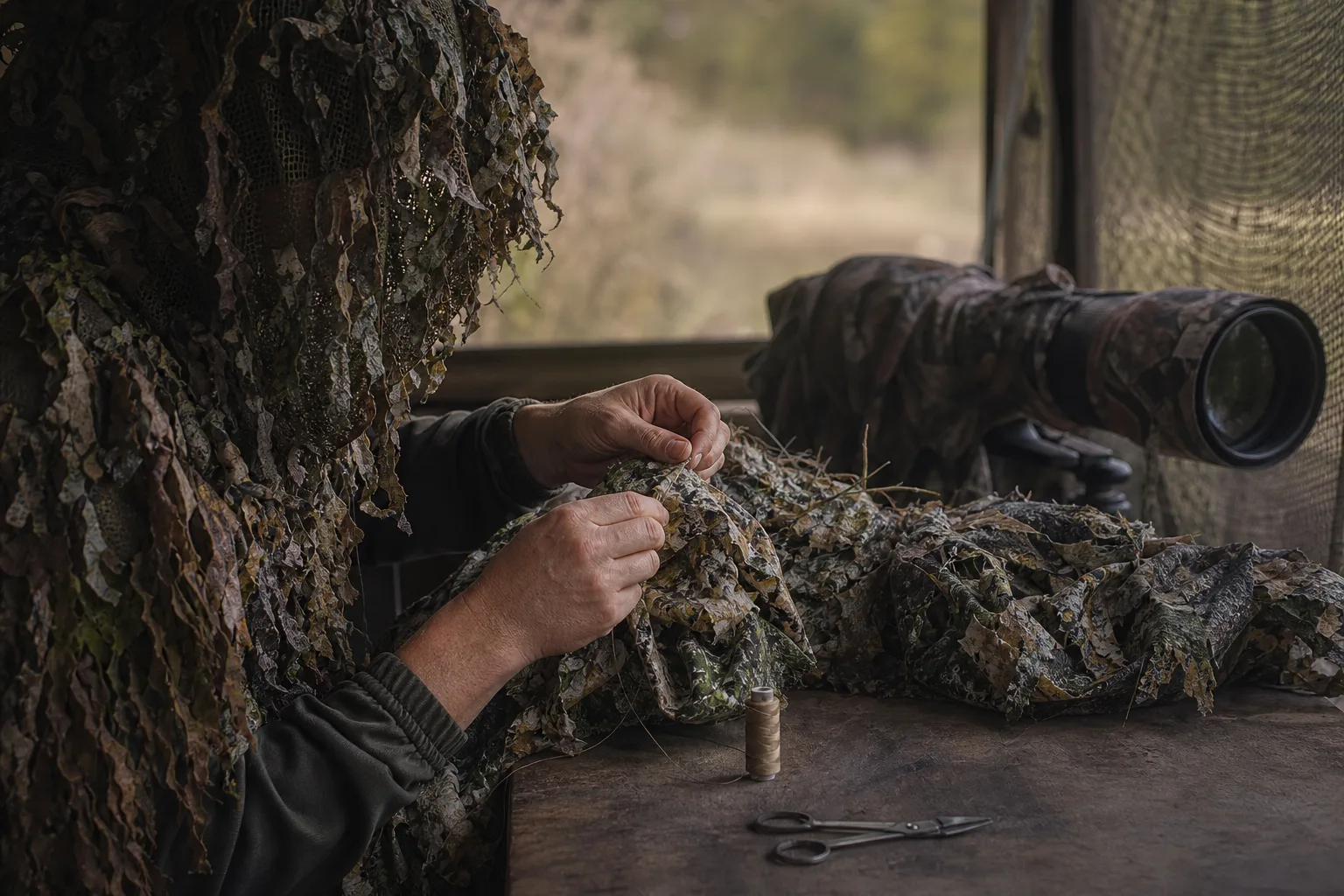 La confection de tenues de camouflage pour la photographie animalière
