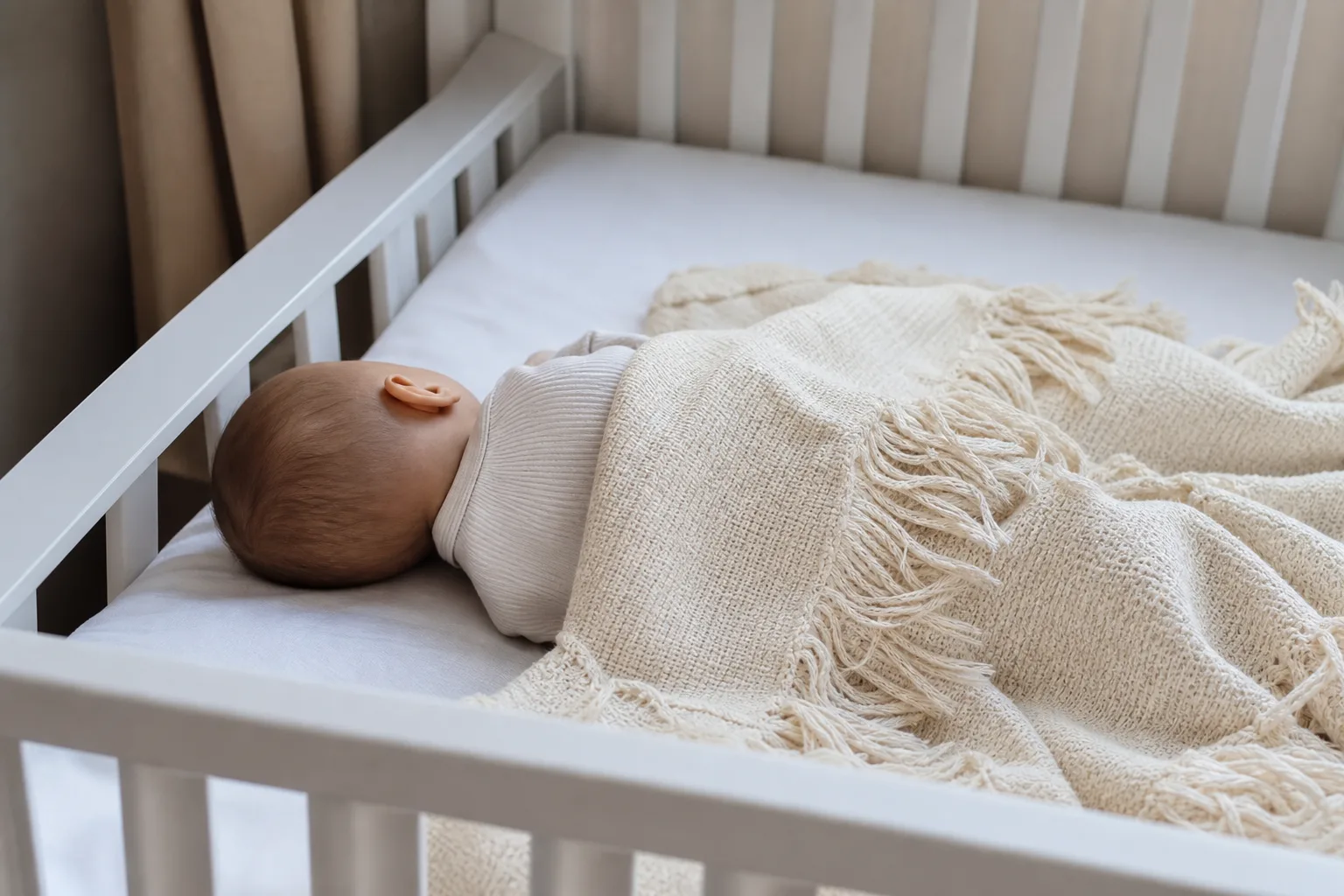 Les parents devraient-ils éviter les couvertures à franges dans le lit de bébé ?