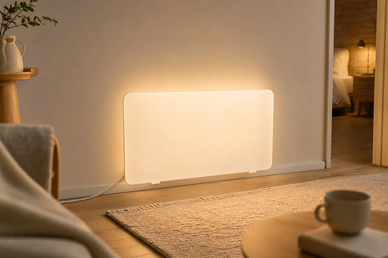 Panneau radiant lumineux avec fonction minuterie : Panneau radiant lumineux programmable avec minuterie intégrée