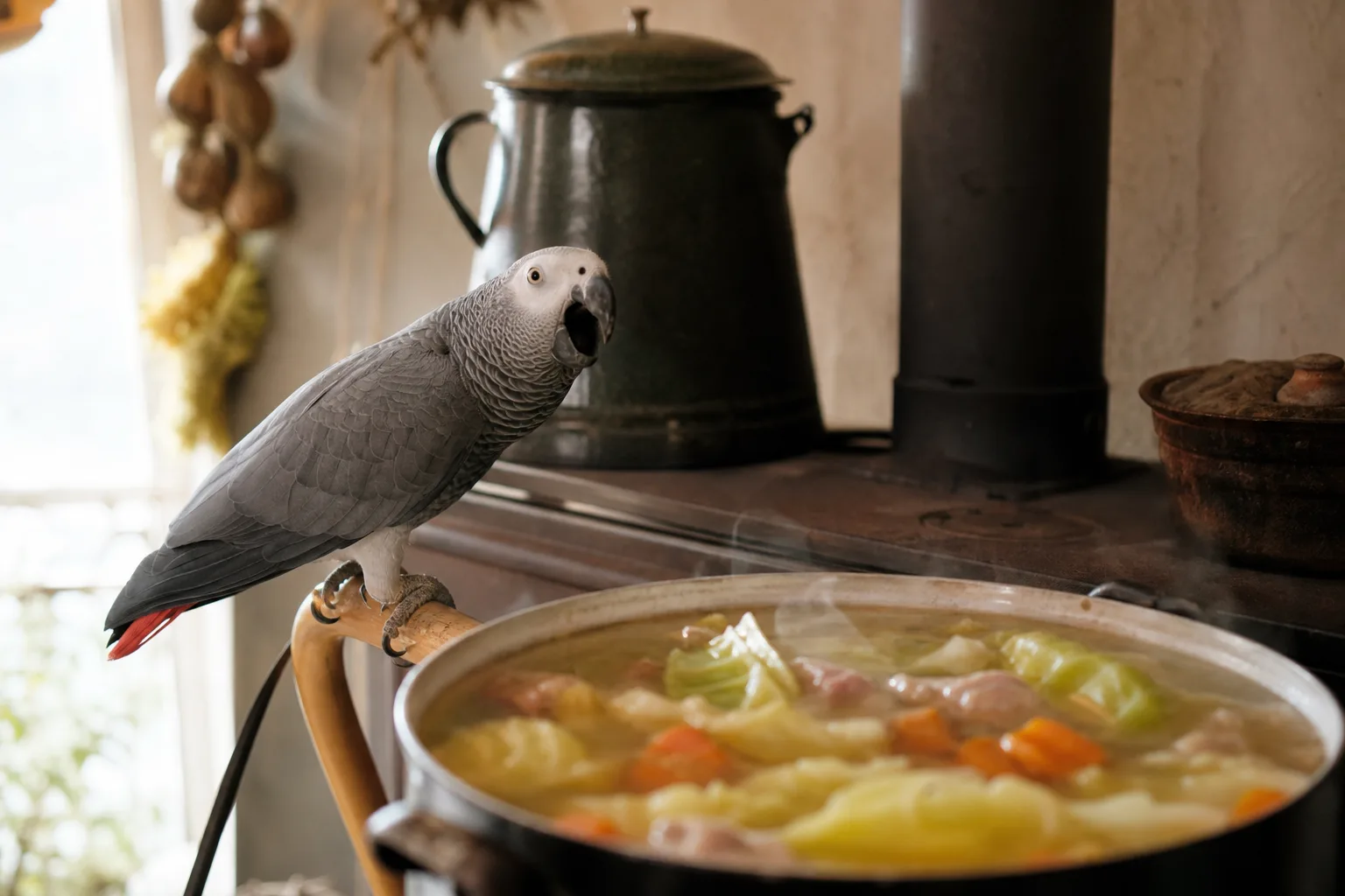 Perroquet qui chante la soupe au choux : une curiosité captivante à découvrir!