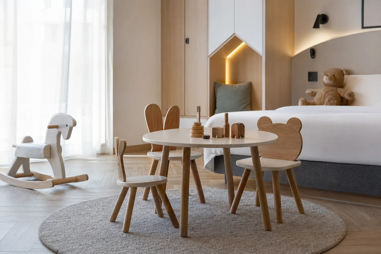 Quels types de mobilier enfant sont populaires auprès des chaînes hôtelières ?