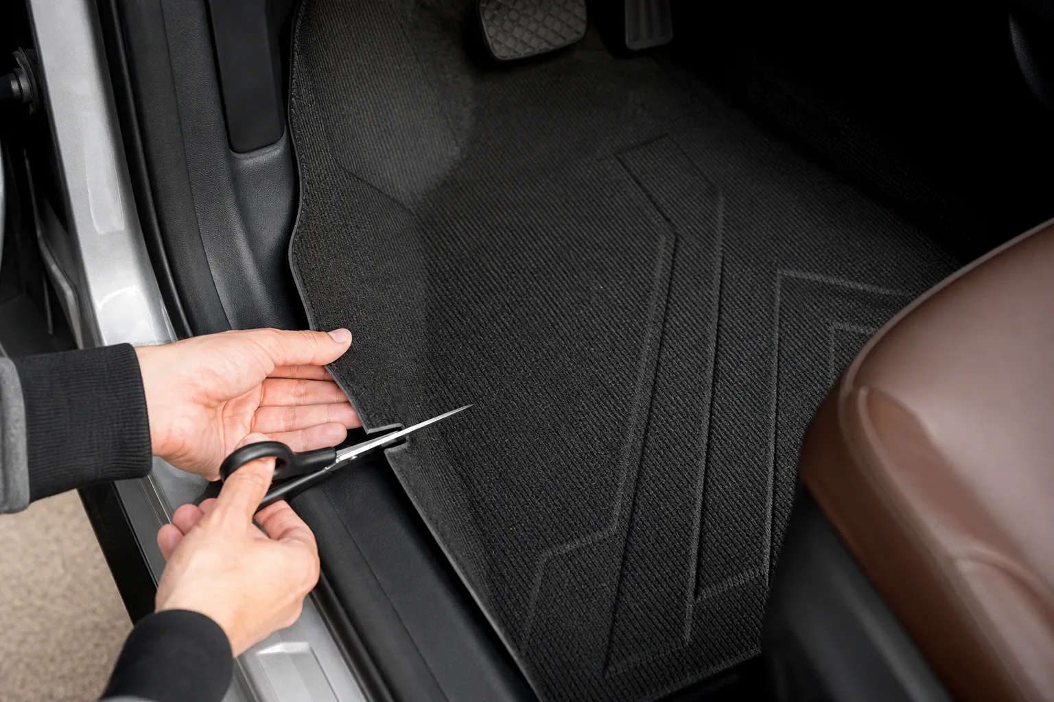 Tapis de sol voiture facile à découper pour ajustement personnalisé