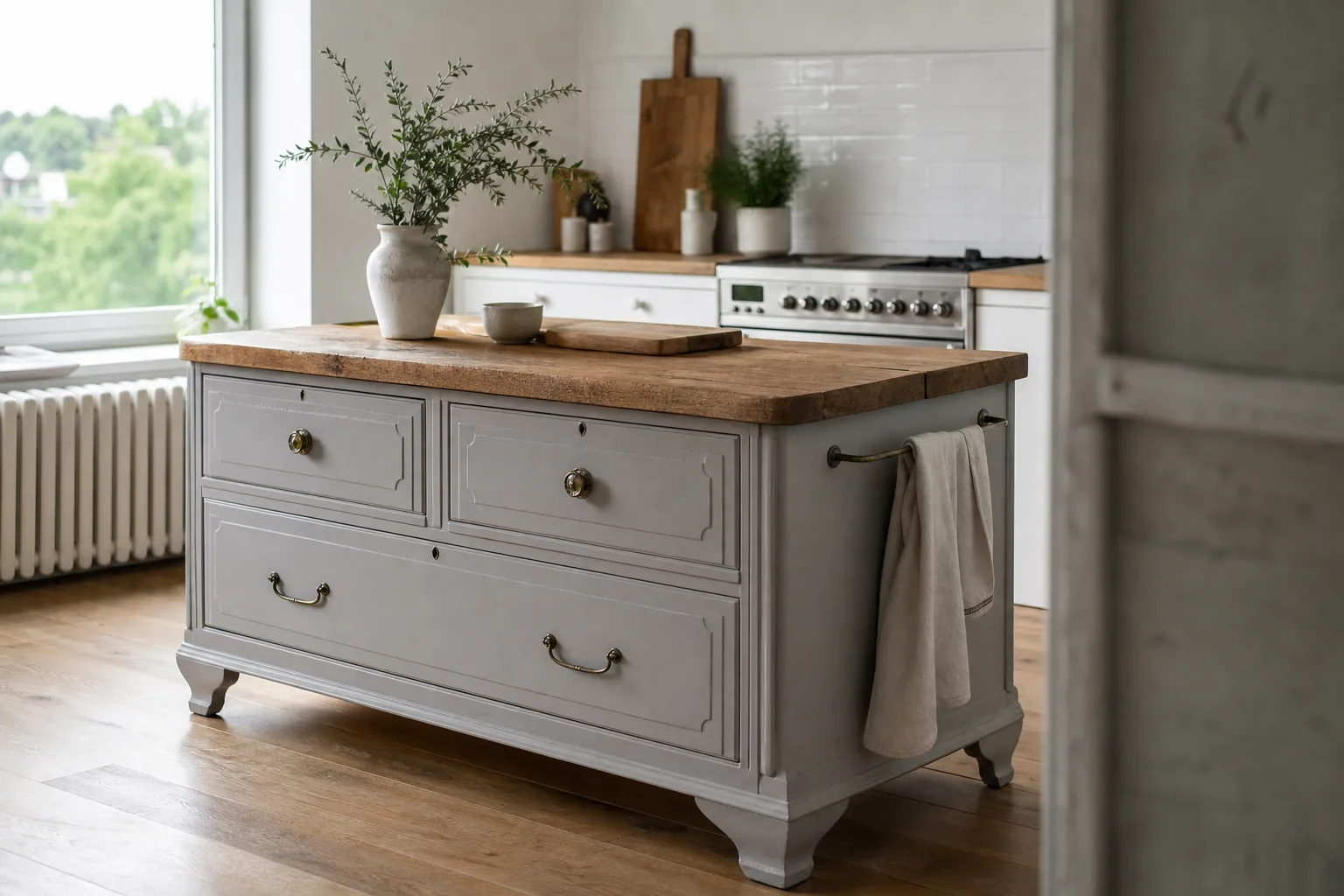 Comment transformer une vieille commode en îlot de cuisine ?